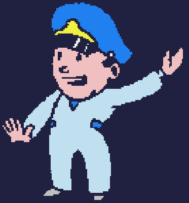 Policjant ruszający rękami w rytmie muzyki